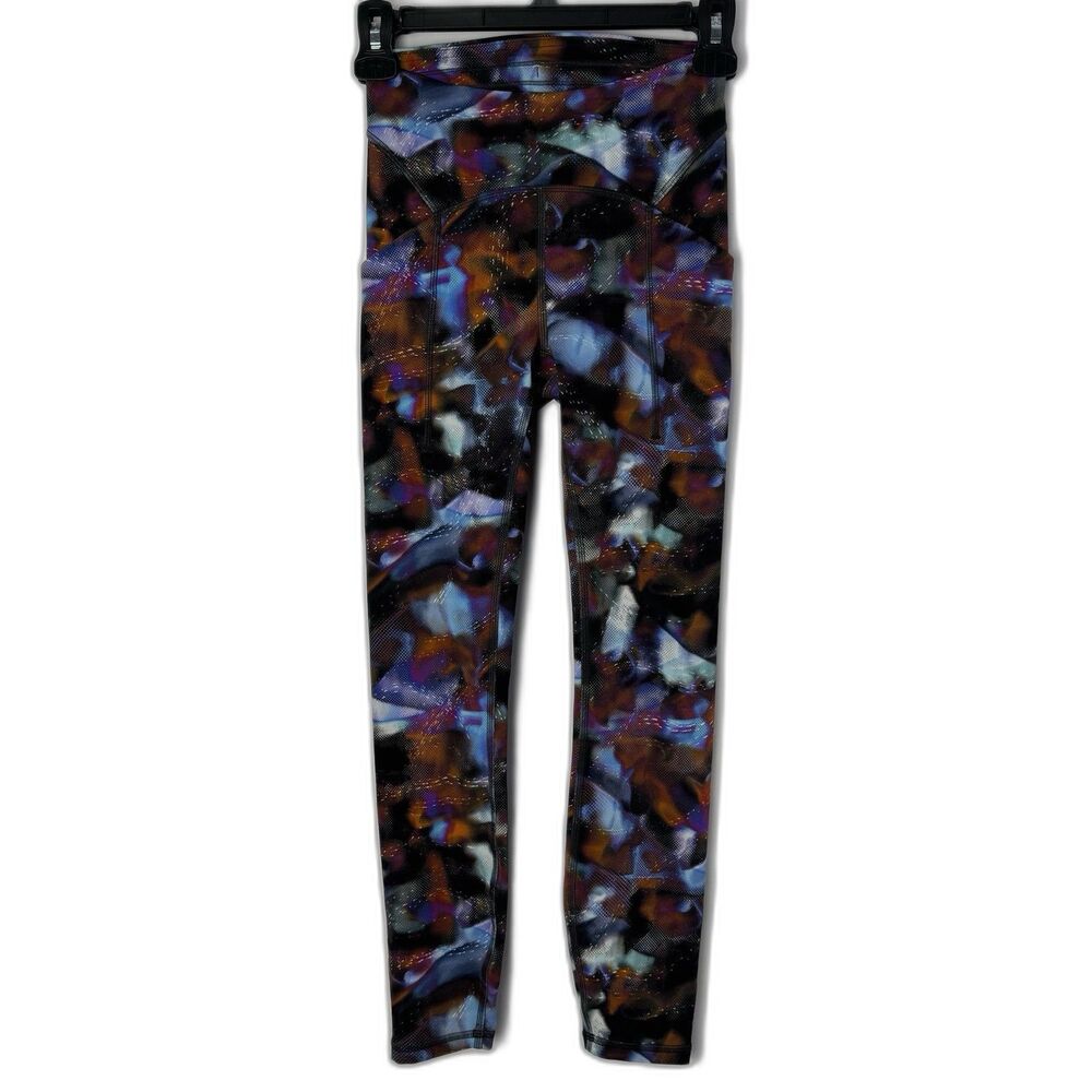 Lululemon Power Thru High Rise HR Tight Leggings Size 2 Hyper Drift Multi